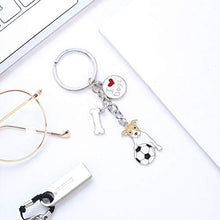 Load image into Gallery viewer, NUOBESTY 3pcs Soccer Keychains for Kids Party Favors Supplies Dog Animal Keychain Bone Key Ring Key Holder High School Graduation Gift
