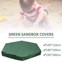 Load image into Gallery viewer, Qoyntuer Sandbox Cover Sandpit Covers, Oxford Protective Cover Waterproof Dustproof Sandpit Pool Cover, Hexagon Green Sandbox Canopy with Drawstring for Outdoor Garden Storage Covers (140X110cm)
