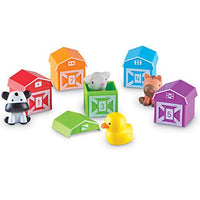 Learning Resources Peekaboo Learning Farm - 10 Pieces, Ages 18+ months,Counting, Matching & Sorting Toy, Toddler Learning Toys, Farm Animals Toys, Fine Motor Games