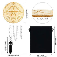 Load image into Gallery viewer, Star Pendulum Board Dowsing Divination Metaphysical Message Board Wooden Carven Board with a Crystal Dowsing Pendulum Necklace Witchcraft Wiccan Altar Supplies Kit
