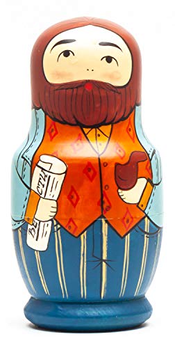 110 mm Family on The Weekend Walk Hand Painted Traditional Russian Wooden Matryoshka Doll 5 pcs