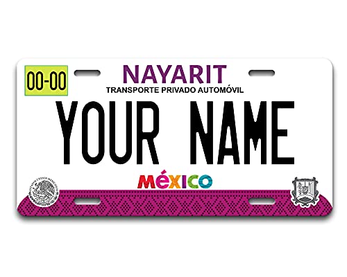 BRGiftShop Personalized Custom Name Mexico Nayarit 6x12 inches Vehicle Car License Plate