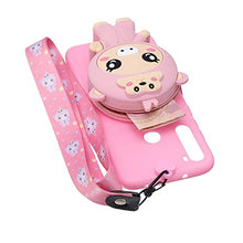 Load image into Gallery viewer, Yewos Case Compatible with Samsung Galaxy A21S,3D Cute Animals Pig Cartoon Soft Pink Silicone Wallet Case with Wrist Strap,Cool Kawaii Funny Kids Teens Girls Shockproof Protective Cover
