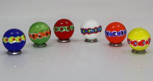 Load image into Gallery viewer, 25mm Handmade Art Glass &quot;Wigwam&quot; Marbles Set of 6 w/Stands
