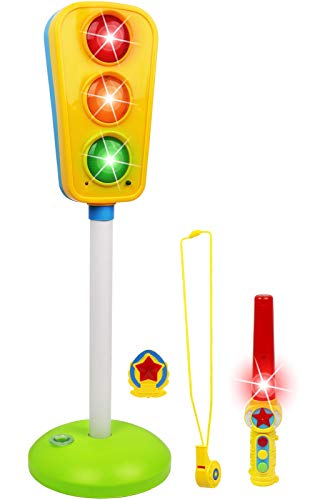 Kiddie Play Traffic Light Toy for Kids Cars and Bikes with Lights and Sounds