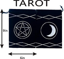 Load image into Gallery viewer, Maeaola Tarot Bag, Rune bag, Black Cloth Purse, Gift for Tarot (6 X 9 inches,Two Pieces)
