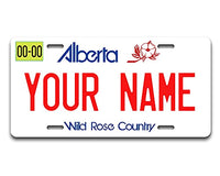 BRGiftShop Personalized Custom Name Canada Alberta 6x12 inches Vehicle Car License Plate