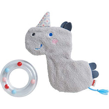 Load image into Gallery viewer, HABA Rhino Fabric Clutching Toy with Removable Plastic Teething Ring
