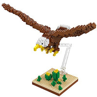 NBK 610 pcs Mini Blocks Set Animal Bald Eagle 3D Toy Model DIY Diamond Mini Building Bricks Kits