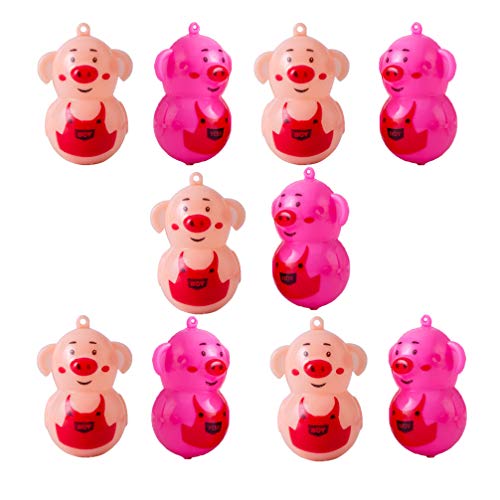 NUOBESTY 30Pcs Roly Poly Tumbler Toy Mini Cartoon Piggy Tumbler Educational Balance Toy for Kids Children