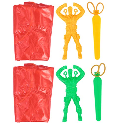 Balacoo 6pcs Parachute Toy Mini Soldiers Men Skydiving Hand Drop Throw Flying Toys for Kids Toss Up and Watching Landing ( Random Color )