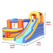 Load image into Gallery viewer, Tesmula gt2-kj Inflatable Bounce House,Slide Bouncer with Basketball Hoop, Climbing Wall, Large Jumping Area, Ideal Kids Jumper
