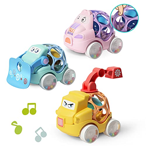 ZMZS Baby Toy Cars for 1 Year Old,Toddler Push and Go Toy Vehicle for 6 to 12 Months,Infant Rattle & Roll Toy Trucks,Preschool Learning Gift for 2 3 Years Old Boys Girls