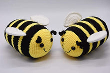 Load image into Gallery viewer, Handmade Crochet Fuzzy Bumblebee Stuffed Animal with Smile Face and White Wings Cuddly Knit Soft Yarn Plush Bee Toy Pretty Sweet Gifts for Kids Boys and Girls Present for Birthday or Party 6 Inch
