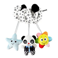 AIPINQI Spiral Stroller Toys, Infants Spiral Activity Toys Comfortable Pram Crib Plush Toy for Boys Girls Spiral Hanging Toys for Car Seat, Panda