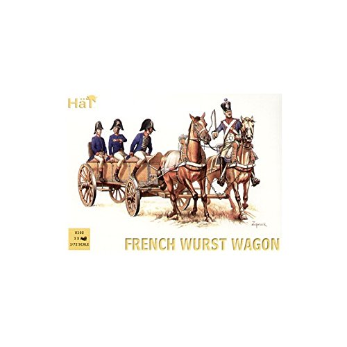 Napoleonic French Wurst Wagon (4 Figures, 2 horses & Wagon) 1/72 Hat