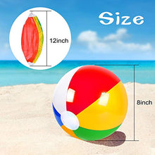 Load image into Gallery viewer, Coopay 36 Pack Inflatable Beach Balls Classic Rainbow Swimming Pool Ball Birthday Beach Party Decoration Summer Water Games Gifts 8 to 12 Inches from Inflated to Deflated
