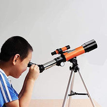 Load image into Gallery viewer, SDFOOWESD Telescope for Kids 8-12 monocular Telescope Telescope for Kids Astronomical Children&#39;s Telescope, 18-Part Entry-Level Model for Beginners, Refraction Telescope with High-Resolution Tripod -
