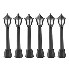 Load image into Gallery viewer, EXCEART 6 Pcs Mini Street Light Model Railway Train Lamp Post Lights Microscopic Model Lights for Miniature Doll House Micro Landscape Fairy Garden Accessories Black
