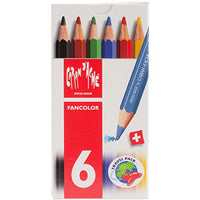 Caran d'Ache Fancolor Color Pencils, 6 Colors, Mini Pencils