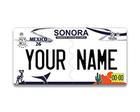 BRGiftShop Personalized Custom Name Mexico Sonora 3x6 inches Bicycle Bike Stroller Children's Toy Car License Plate Tag