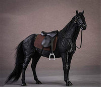 Lana Toys JXK 1/12 Germany Hanover Horse Figure Warm-Blood Horse Hanoverian Steed Animal Model Realistic Educational Painted Figure Decoration Toy Collector Gift Adult (Black)