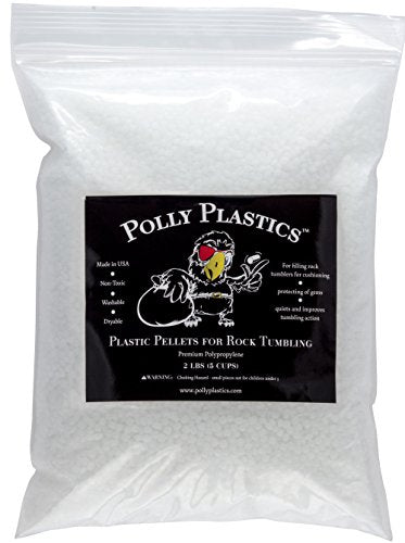 Polly Plastics Polypropylene Plastic Poly Pellets Rock Tumbling Media Rock Tumbler Filler Beads in Heavy Duty Resealable Bag (2 lb)
