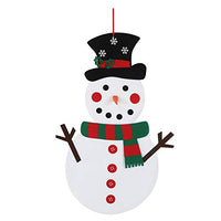 Zerodis 21pcs DIY Felt Christmas Snowman Game Set Detachable Ornament Xmas Wall Hanging Decor for Kids Toddlers Xmas Gifts Kids' Felt Craft Kits(Red-Green)