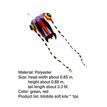 Load image into Gallery viewer, HEVIRGO Trilobita Kite,Colorful Trilobite, Easy Flyer Soft Kite, Long Colorful Tail,Large Rainbow Kite,Exquisite Waterproof Polyester Perfect for Beach or Park Outdoor Kids Adults Activities Red
