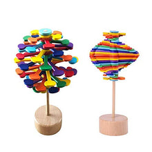 Load image into Gallery viewer, NEXTAKE 2PCS Wooden Spiral Lollipop Stress Relif Toy Spinning Magic Wand Decompression Kit Fibonacci Sequence Toy
