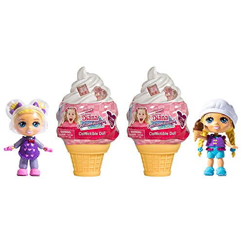 Far Out Toys Love, Diana, Kids Diana Show, Fashion Fabulous Collectible Doll 2-Pack, 2 Surprise 3.5 Dolls in Adorable Ice Cream Cones, 10 Different Diana Doll Styles to Collect