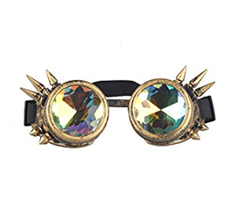 OMG_Shop Kaleidoscope Steampunk Rave Goggles Diffraction Rainbow Crystal Lens