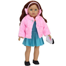 Load image into Gallery viewer, Sophia&#39;s 18 Inch Doll Clothes Pink Fur Coat &amp; Earmuff/Headband fits 18 Inch American Girl Dolls &amp; More, Jeweled Fur Coat in Pink &amp; Headband/Earmuffs
