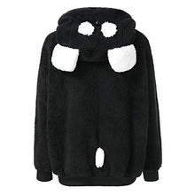 Load image into Gallery viewer, Franterd Women Winter Warm Hoodie Coat Cute Bear Ear Panda Hooded Open Front Jacket Plush Fluffy Outwear

