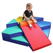 Load image into Gallery viewer, FDP SoftScape Step Up and Slide Corner Climber, Indoor Active Play Structure for Toddlers and Preschoolers, Safe Soft Foam for Crawling and Sliding, Multiple Configurations (4-Piece Set) - Assorted

