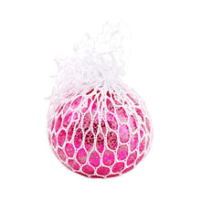 Load image into Gallery viewer, Soft Squishie Grape Mesh Ball Toys Relieve Stress Fidget Grape Balls Squeeze Grape Ball Pink Squishy Stress Ball with Water Beads (Pink)
