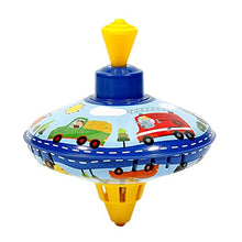 Load image into Gallery viewer, Cartoon Animal Printed Spinning Tin Top Metal Finger Top Good Balance Gyroscope for Adults and Children (Blue)
