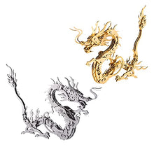 Load image into Gallery viewer, XSHION 3D Metal Puzzle Dragon Model, DIY Assembly Mechanical Animal Model Stainless Steel Building Kit Jigsaw Puzzle Brain Teaser, Desk Ornament, Golden Dragon +Silver Dragon, 863665TGSGHC415
