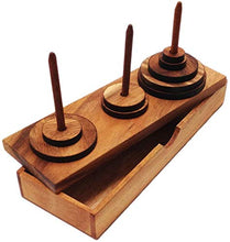 Load image into Gallery viewer, Tower of Hanoi Wooden Puzzle Game (9 Rings)
