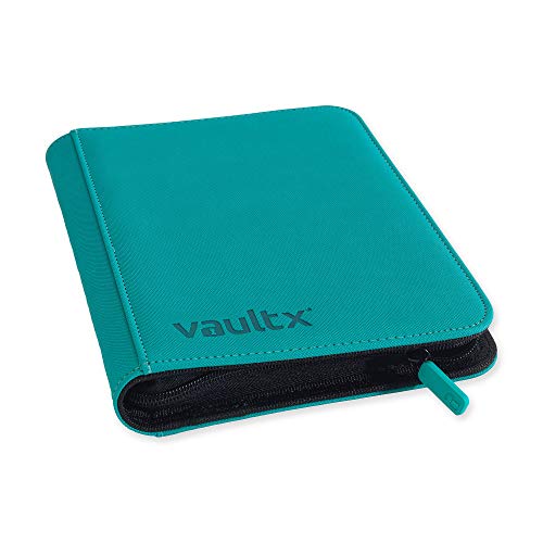 Vault X Premium Exo-Tec Zip Binder - 4 Pocket Trading Card Album Folder - 160 Side Loading Pocket Binder for TCG (Teal)
