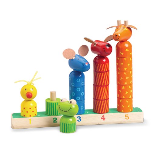 Constructive Playthings Wooden Animal Stack & Count Rack Measures 10 1/2