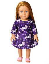 Load image into Gallery viewer, American Doll&amp;Girls Matching Dresses Star Unicorn Outfits, Size 8 9
