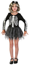 Load image into Gallery viewer, Bristol Novelty CC217 Skeleton Girl Costume (Medium), Approx Age 5 - 7 Years, Skeleton Girl (M)
