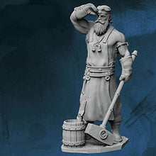 Load image into Gallery viewer, Blacksmith Figure Kit 28mm Heroic Scale Miniature Unpainted First Legion
