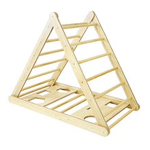Load image into Gallery viewer, Extra-Large Wooden Triangle Climber with Reversible Climbing Ramp/Slide, Multifunctional 3-Way Climbing Triangle for Kids Toddlers Indoor Play Activity Structure, CPSA Certified
