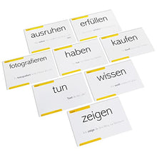 Load image into Gallery viewer, 200 German Verb Conjugation Present Tense Flash Cards - Full Examples in Both German and English
