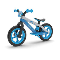 Chillafish Bmxie Lightweight Balance Bike with Integrated Footrest and Footbrake for Kids Ages 2 to 5 Years, 12-inch Airless Rubberskin Tires, Adjustable Seat Without Tools, Blue