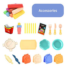 Load image into Gallery viewer, Puxida Dough Play Kids Set Birthday Cake ,Modeling Compound,Birthday Festival Weekend Party Gift,Multicolor, Cake with Candle Hamburger 10+ Mold Pretend Play Set Ages 3 and up(Blue)
