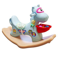 RUIXFLR Dual-use Baby Rocking Horse with Storage Box, Little Trojan Horse, Home Kids Kindergarten Playground Toys, Green