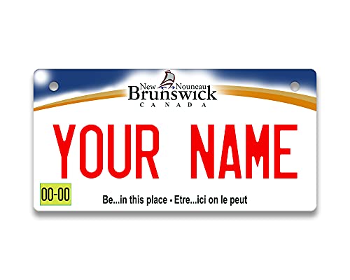 BRGiftShop Personalized Custom Name Canada New Brunswick 3x6 inches Bicycle Bike Stroller Children's Toy Car License Plate Tag